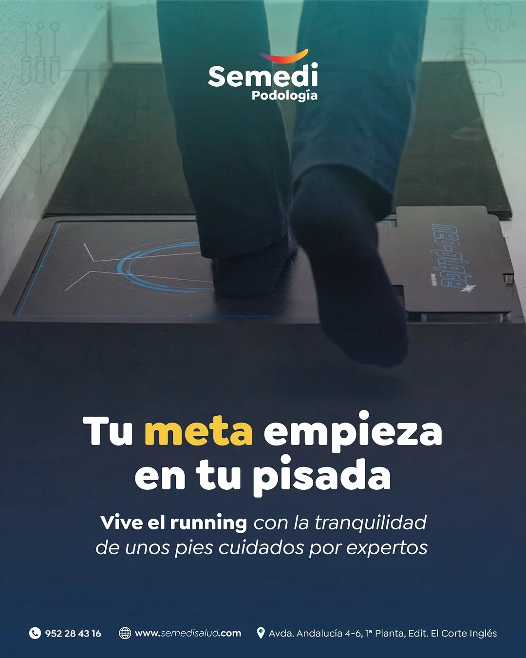 Estudio biomecánico de la pisada para runners en Semedi Salud, podología deportiva Málaga